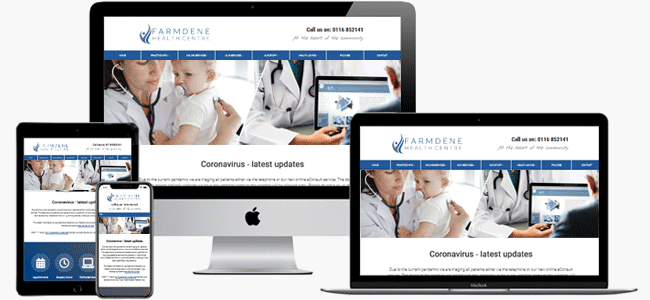 GP Practice website theme  in blue