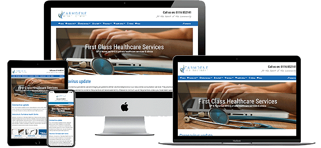 Practice website design theme in blue